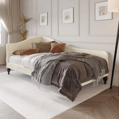 Aranea Upholstered Daybed Lark Manor Color Beige